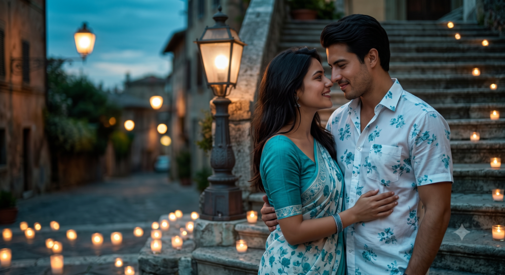 Couple Night Light Portrait