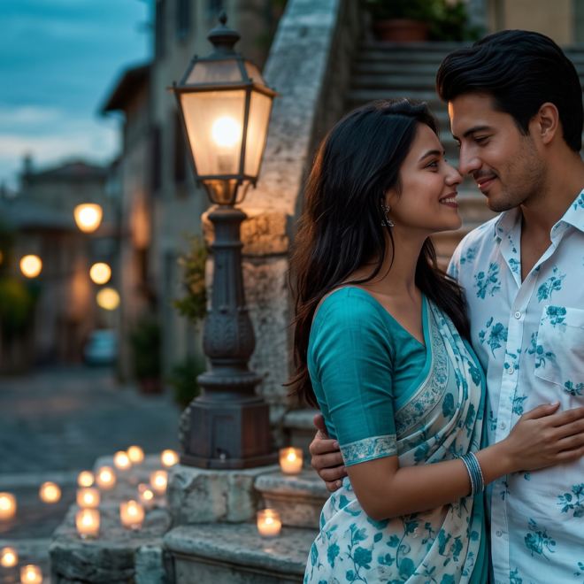 Couple Night Light Portrait