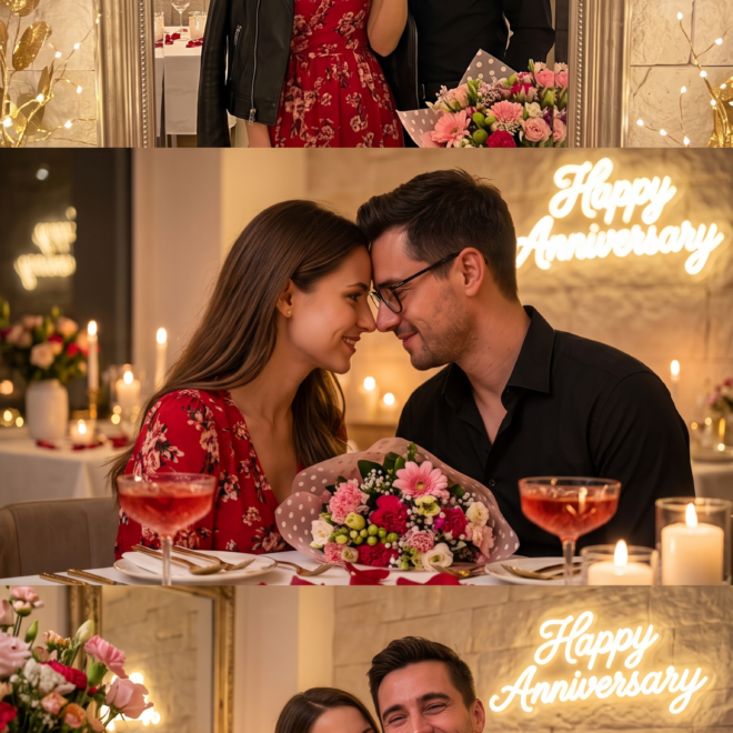 Anniversary romantic like a movie scene