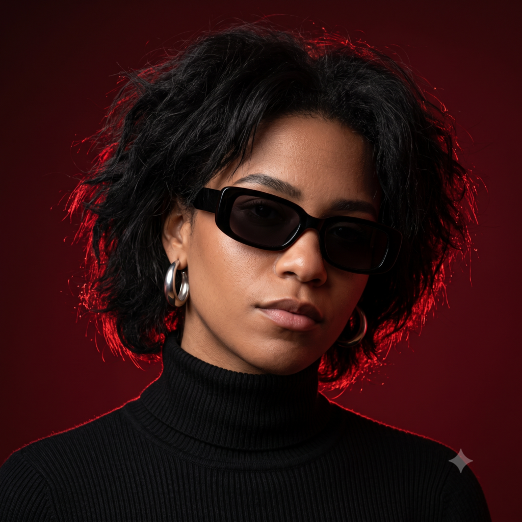 Red studio portrait DP