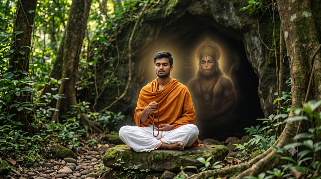 meditating for Lord Hanuman