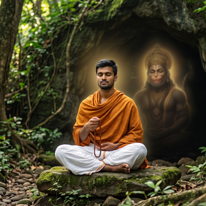 meditating for Lord Hanuman