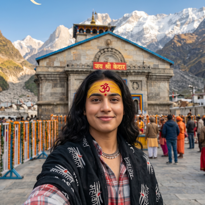 Selfie with Kedarnath Temple