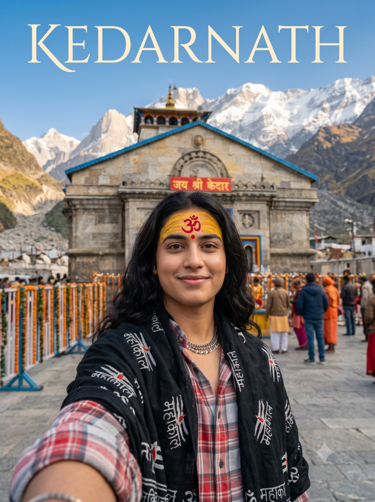 Selfie with Kedarnath Temple