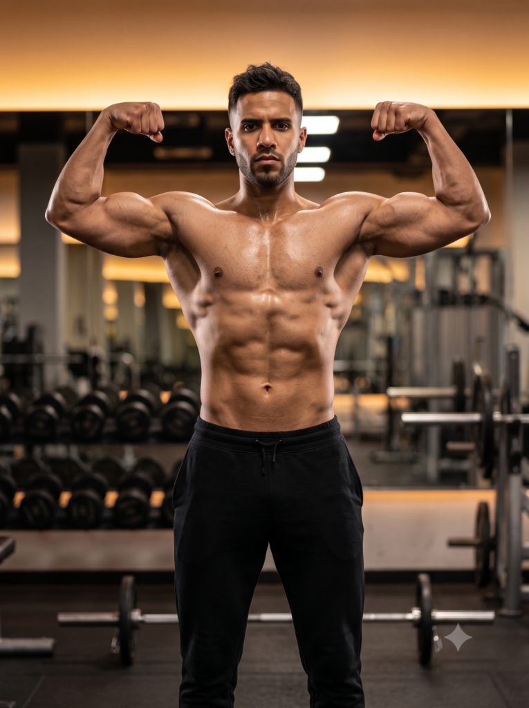 Full muscular body pose