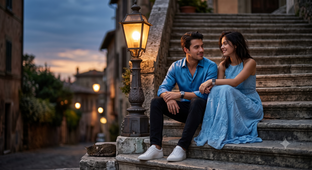 Couple sitting together