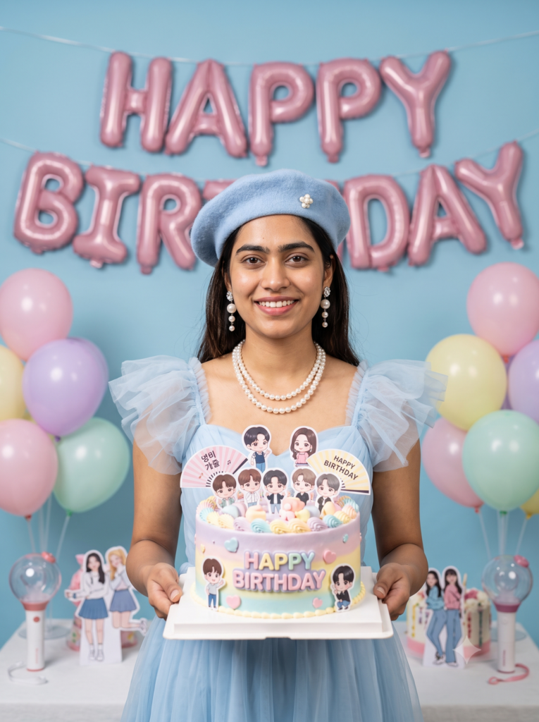 birthday girl with cake