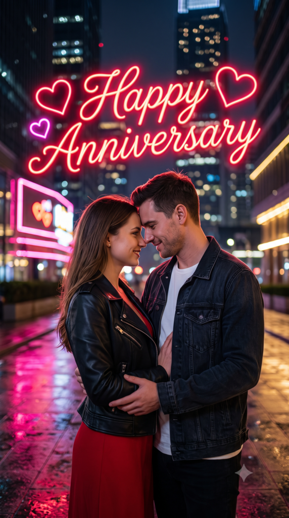 Romantic anniversary couple