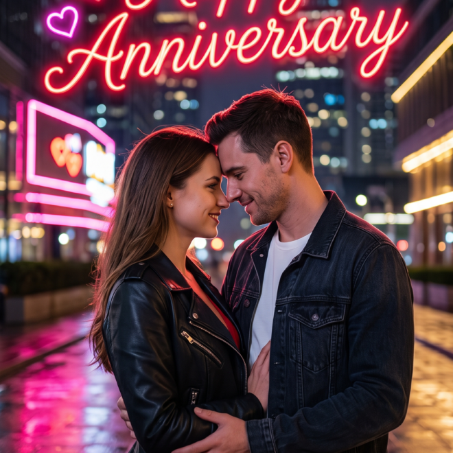 Romantic anniversary couple