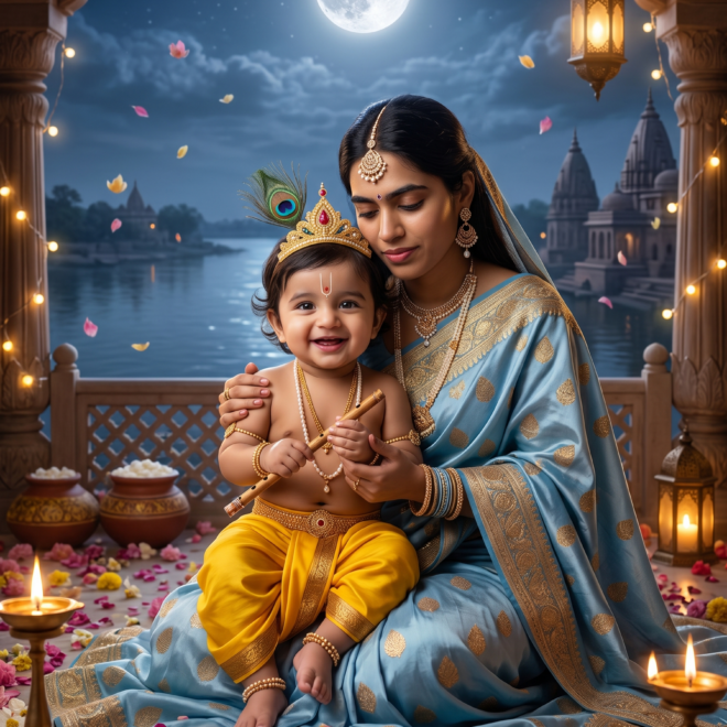 Baby Krishna With Cow