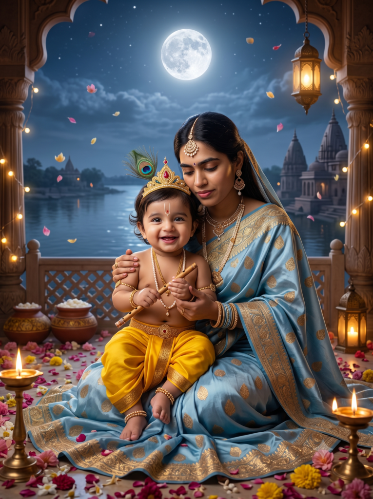 Baby Krishna With Cow