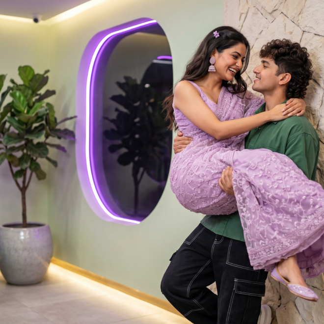Romantic love lift pose