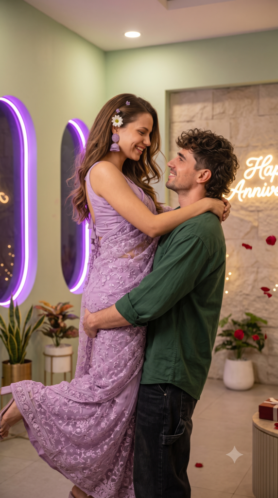romantic anniversary couple portrait