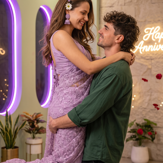 romantic anniversary couple portrait